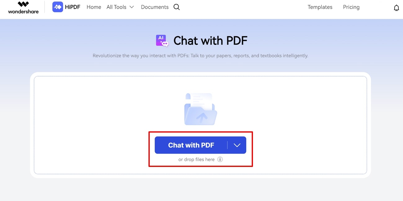 press chat with pdf button