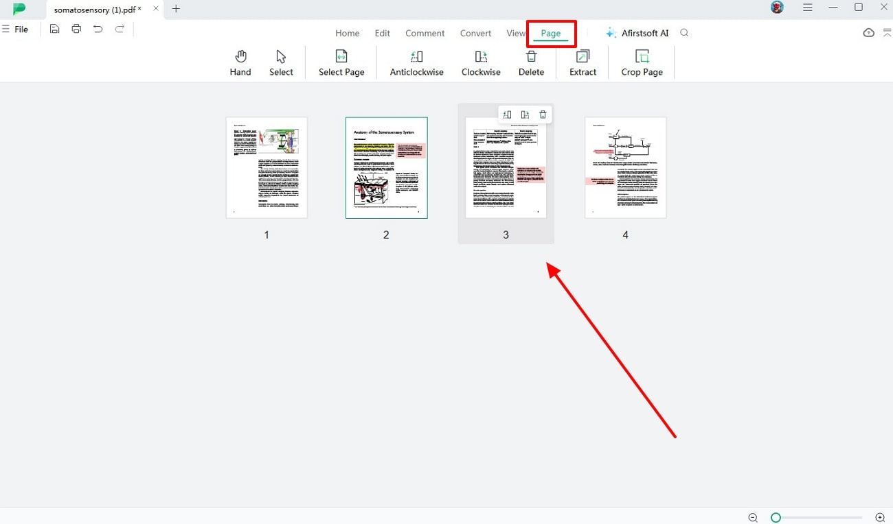 manage page organization with afirstsoft