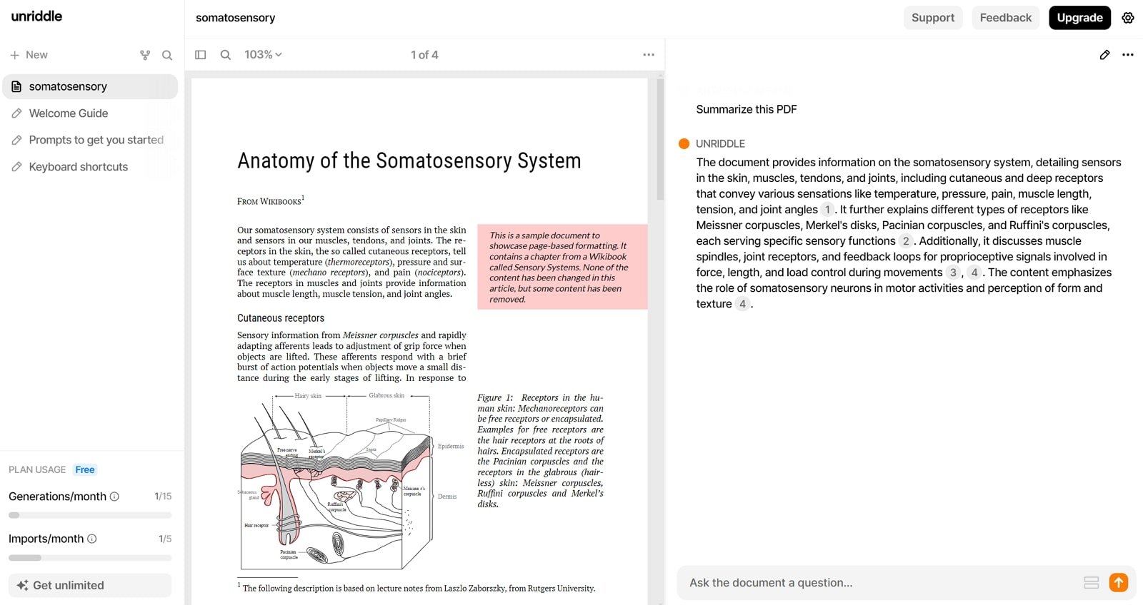 unriddle ai document summarizer