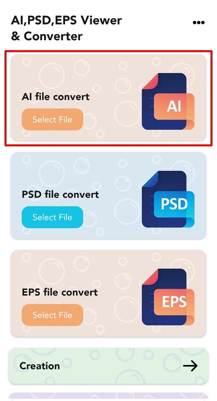 upload file within ai to pdf converter