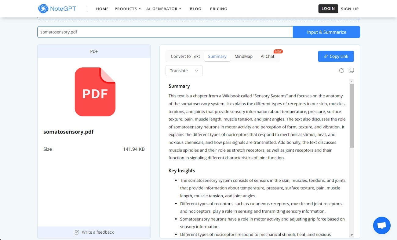 notegpt pdf summarizer