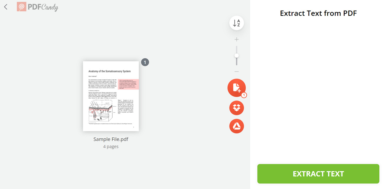 pdfcandy online pdf data extractor