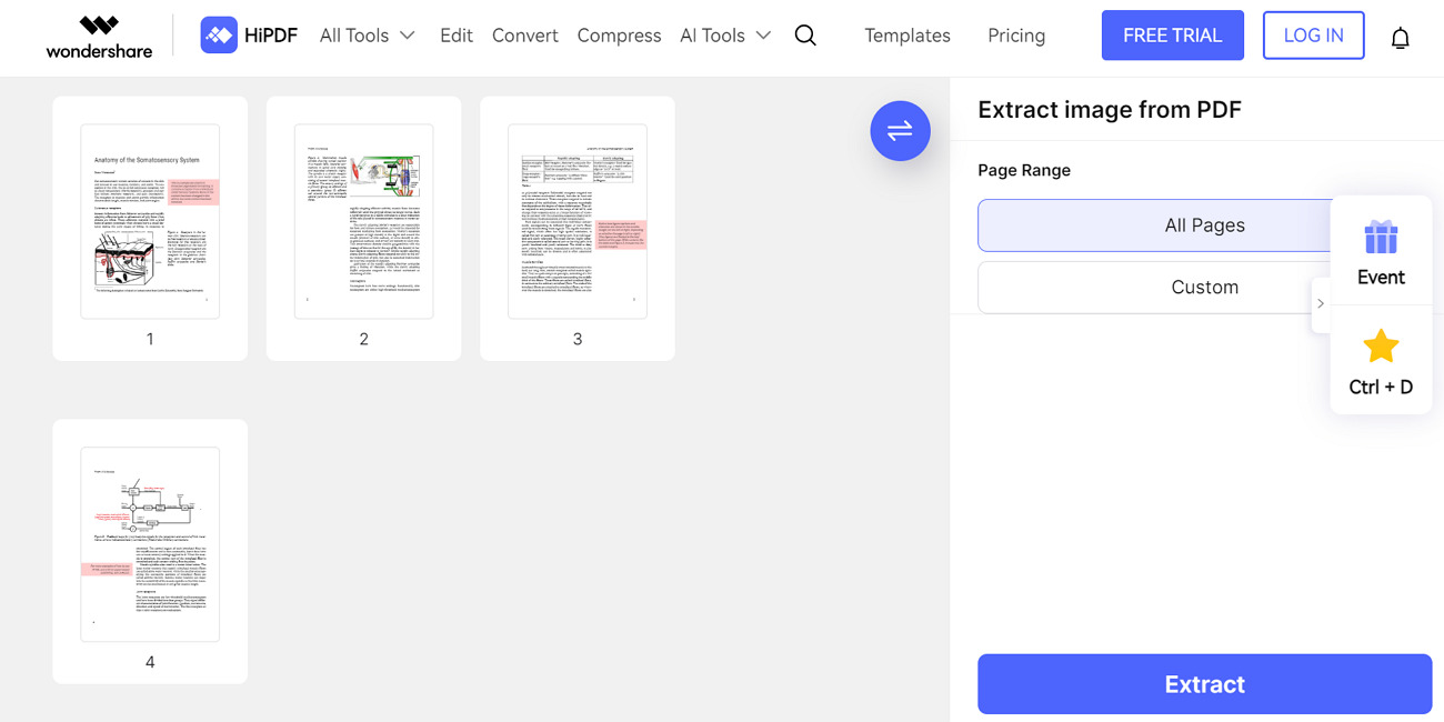 hipdf online pdf data extractor