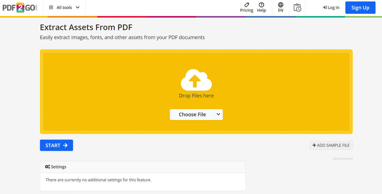 pdf2go online pdf data extractor