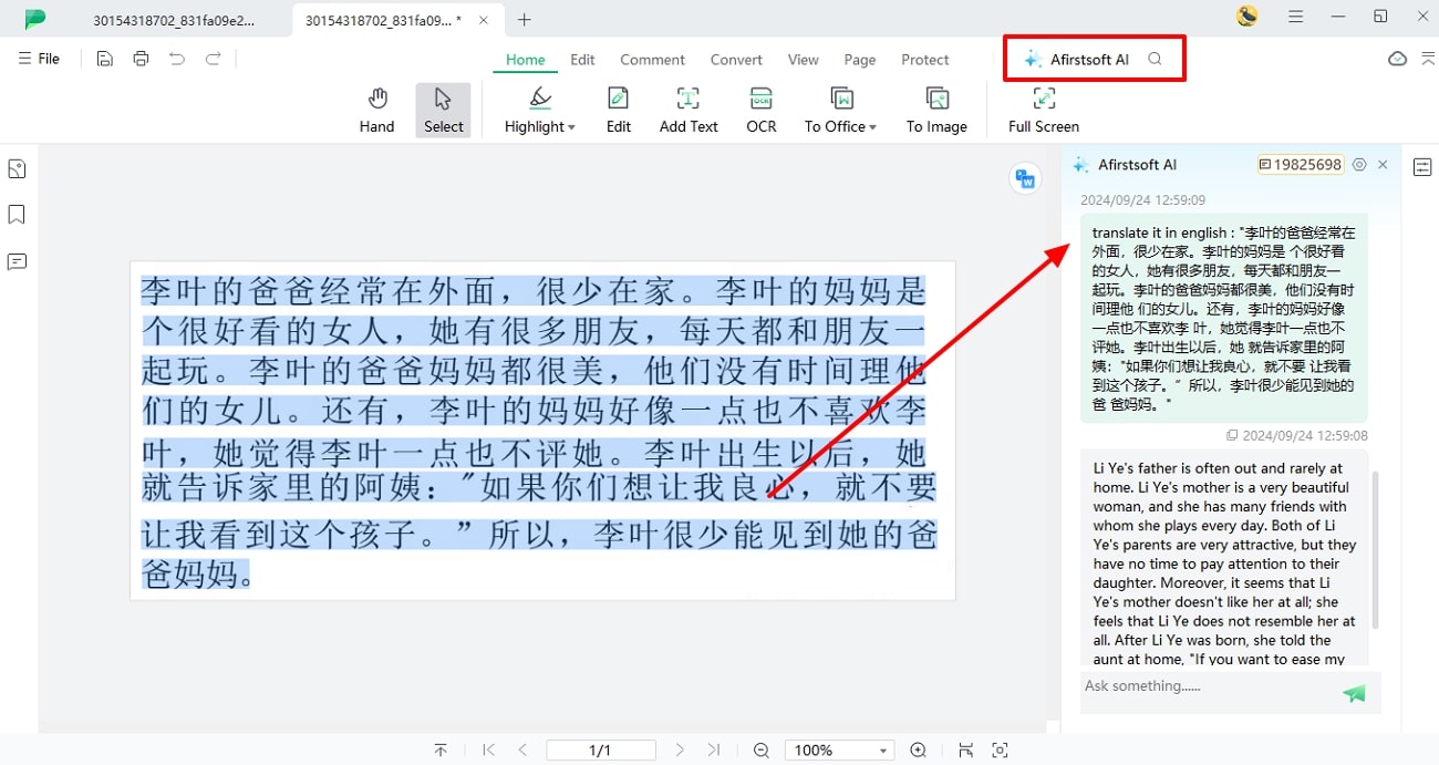 get translation using afirstsoft ai