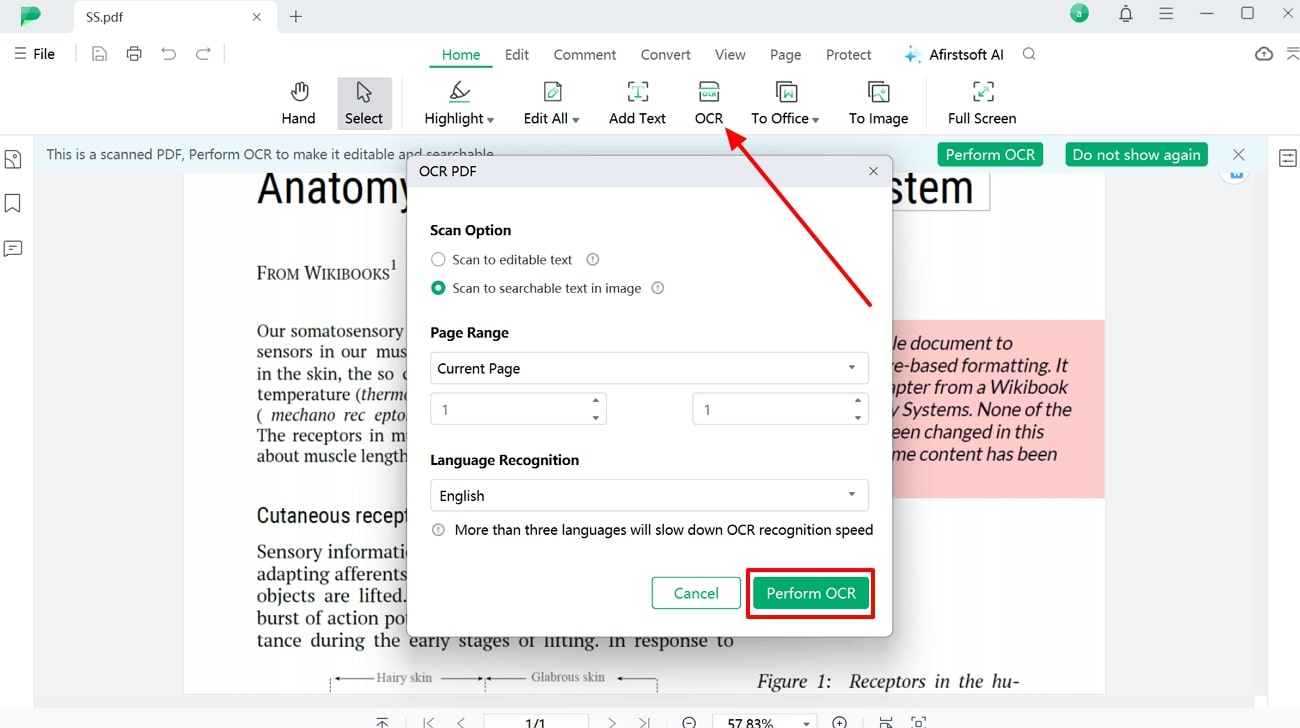 perform ocr on scanned image