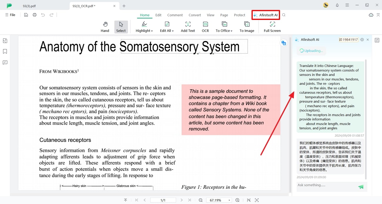 translate text using afirstsoft ai