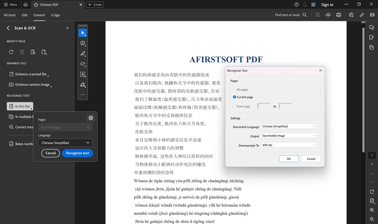 adobe acrobat pro dc chinese ocr