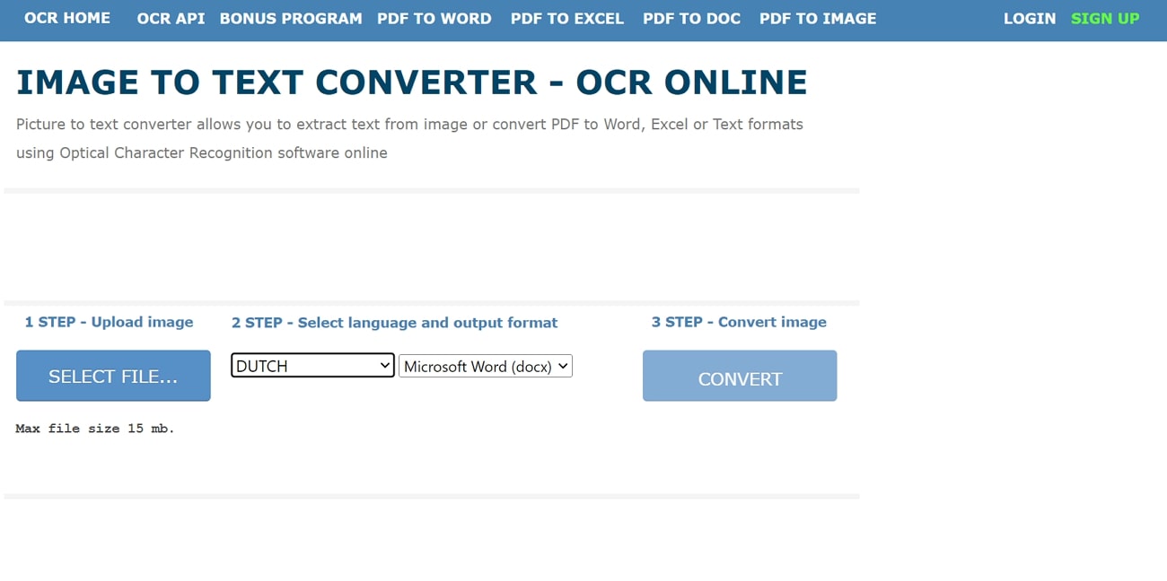 dutch ocr in onlineocr.net