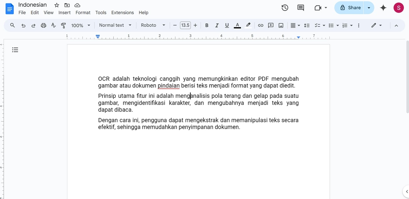 indonesian ocr in google drive