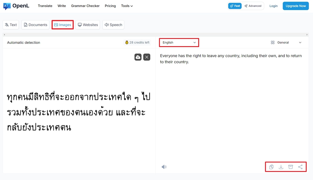 openl thai to english photo translator