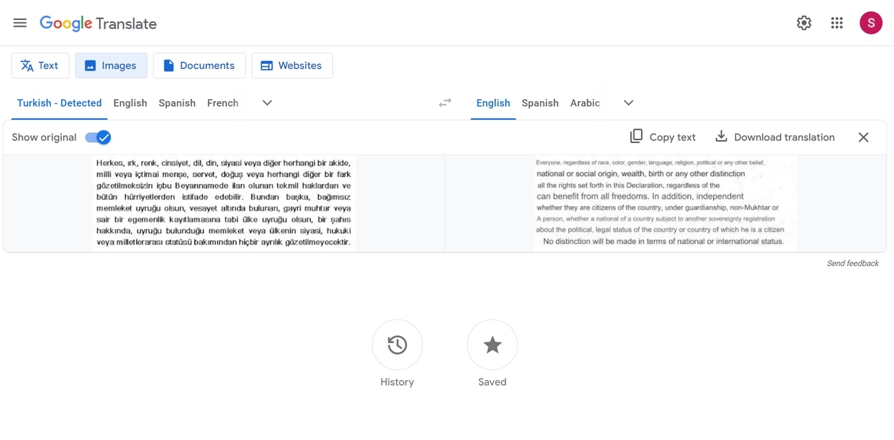 google translate image translator