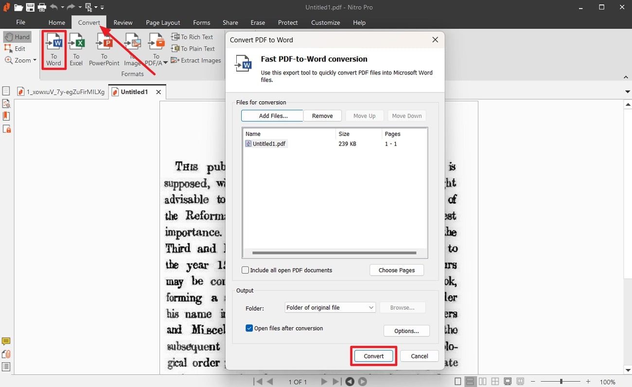 convert pdf to word using nitro