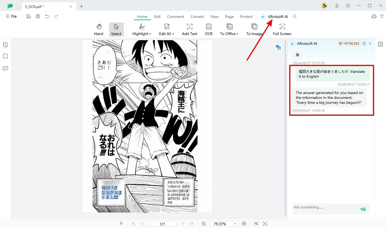 translate one piece to english ai