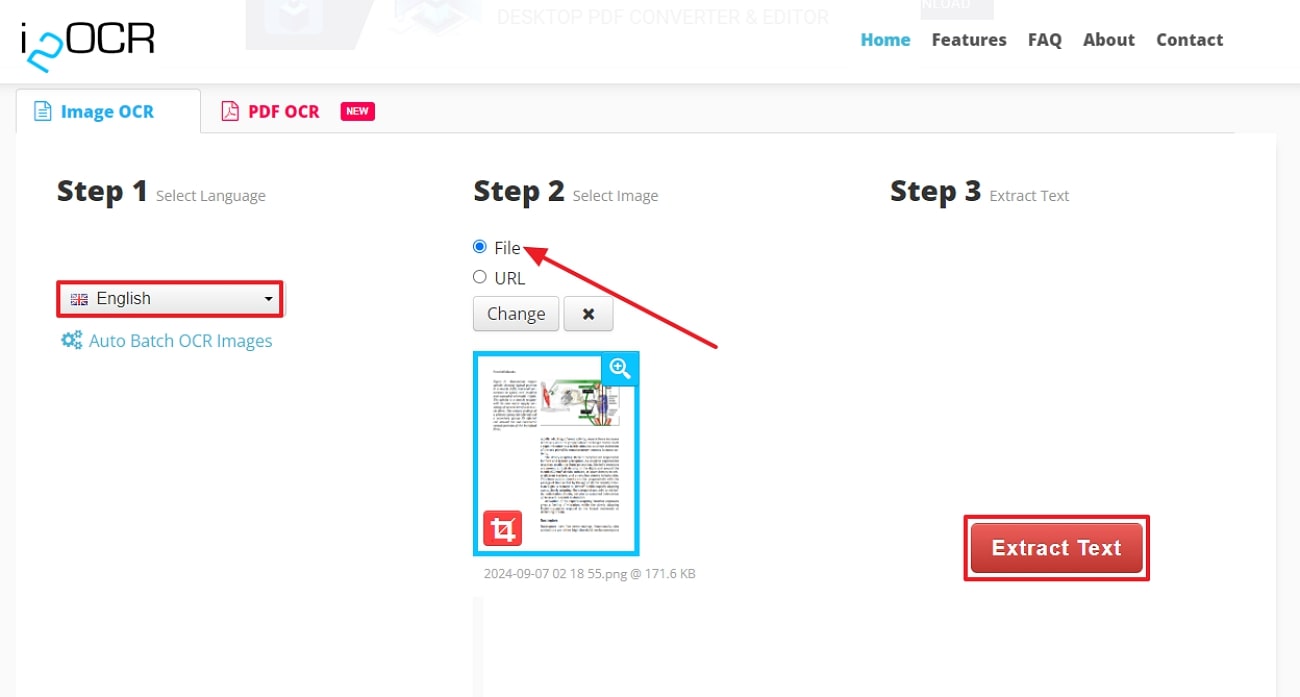 assign language and extract text