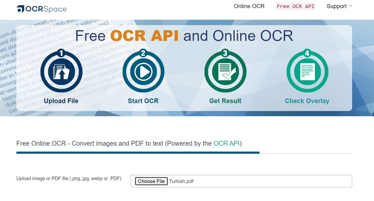 ocrspace turkish ocr