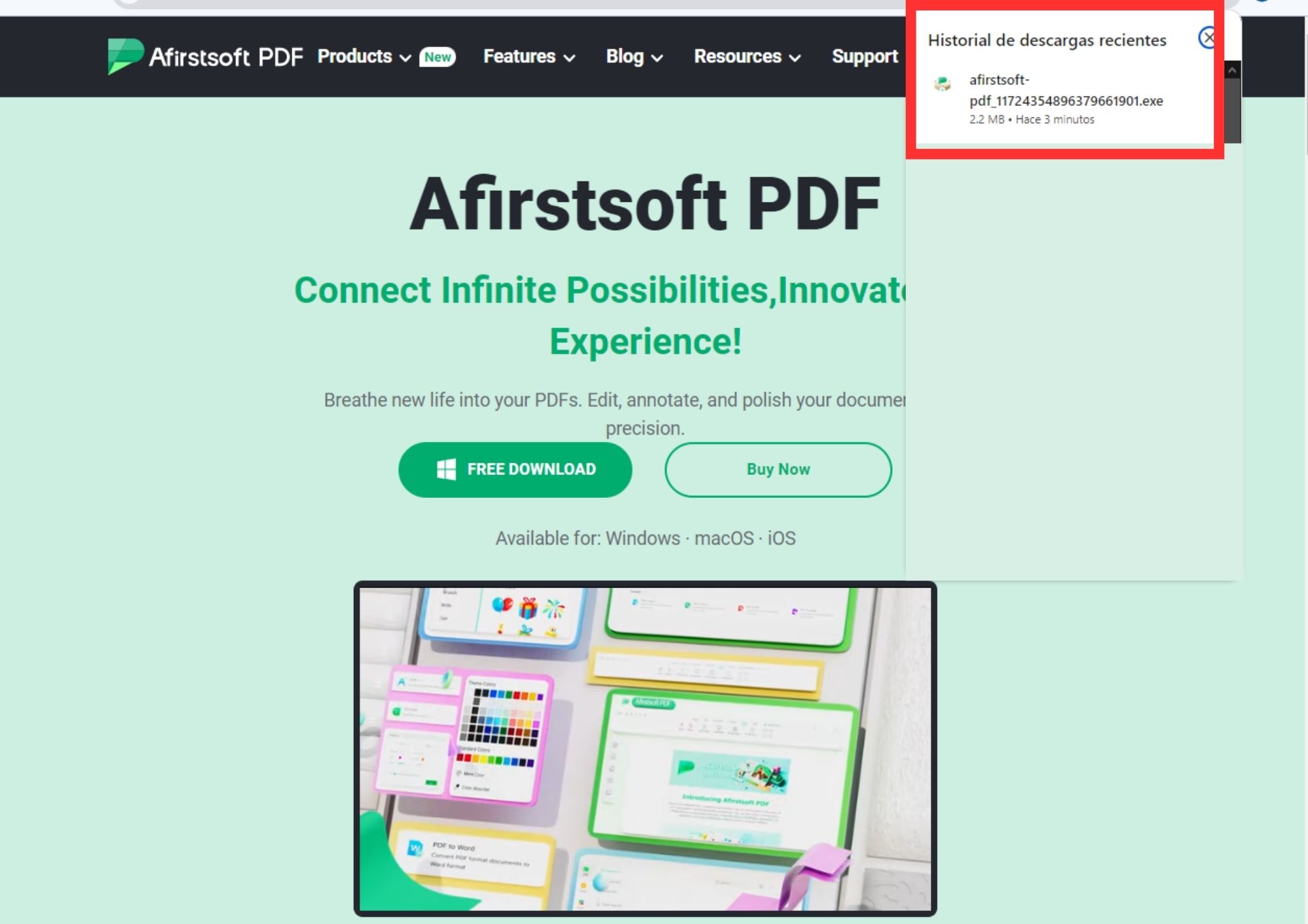 Afirstsoft PDF download process