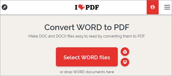 Lock Word Document with iLovePDF