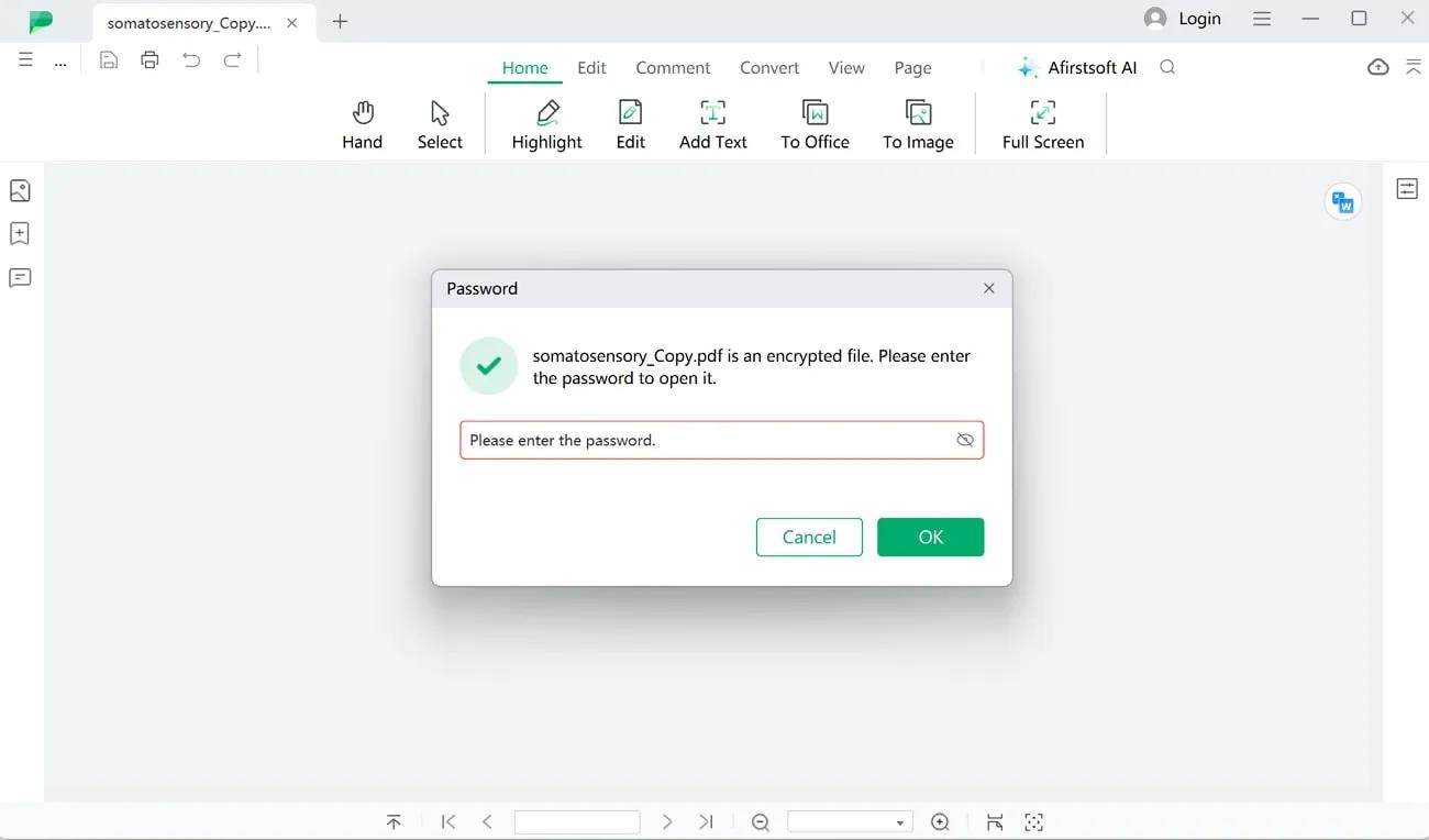 Open Password Protected PDF