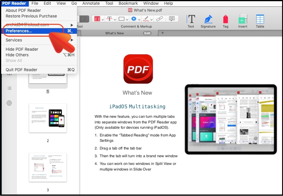 kdan pdf reader interface