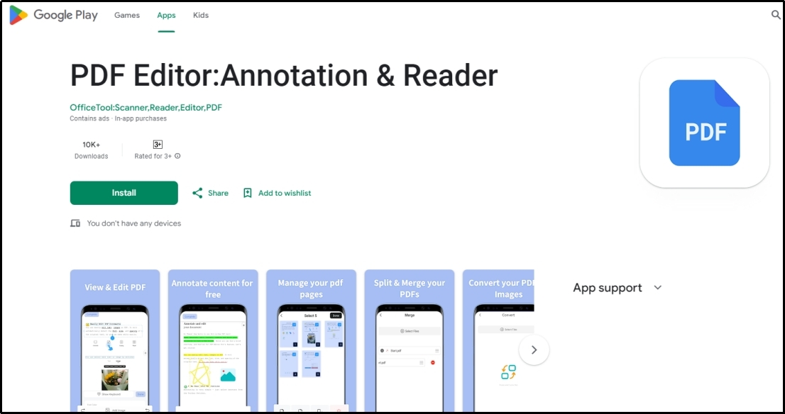 pdf editor annotation and reader application