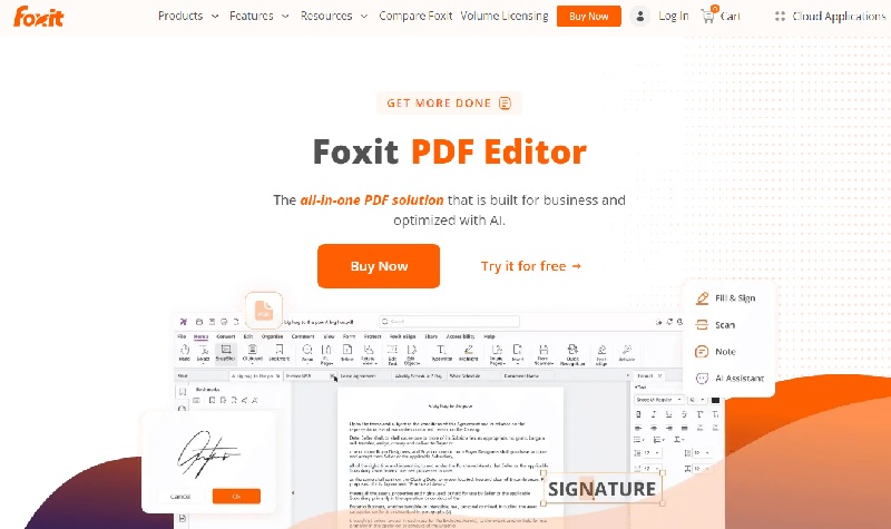 foxit pdf editor inteface