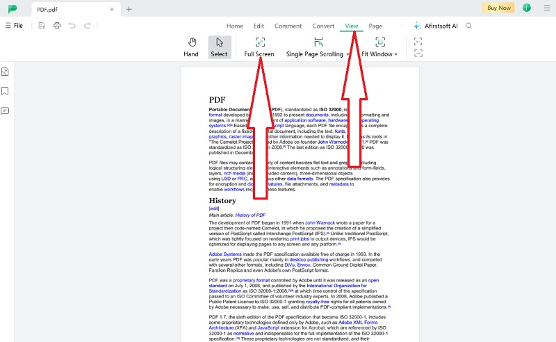 utilize view feature to read pdfs