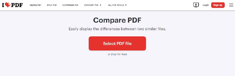 ilovepdf compare pdf feature