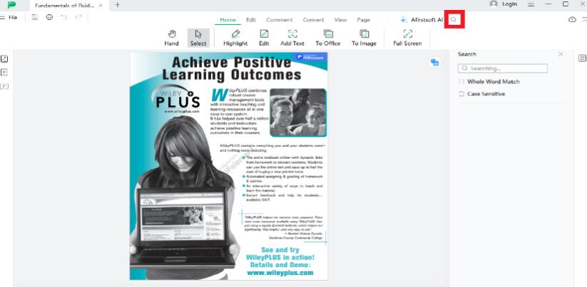 read mode feature of afirstsoft pdf