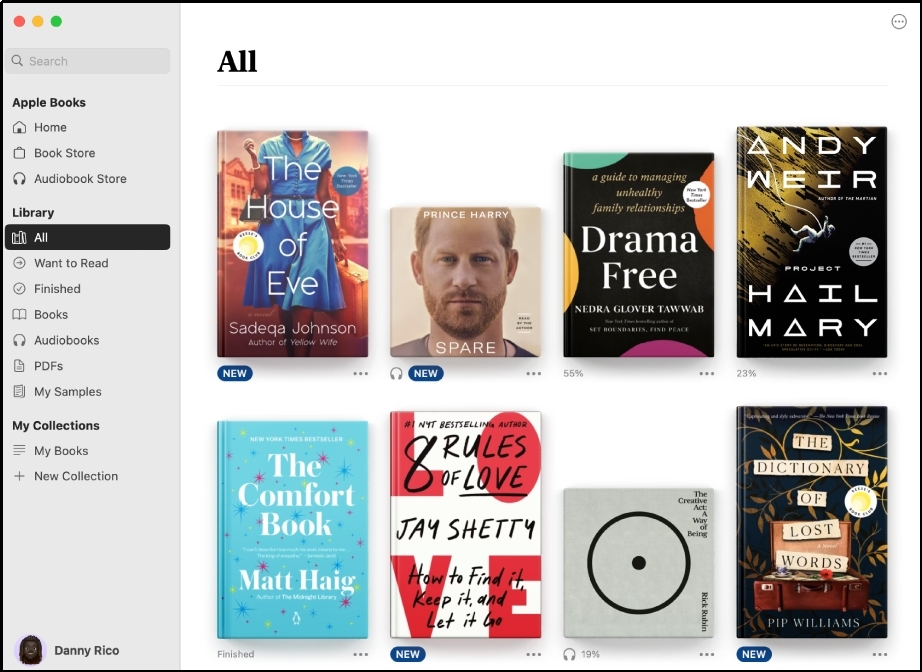 apple books interface