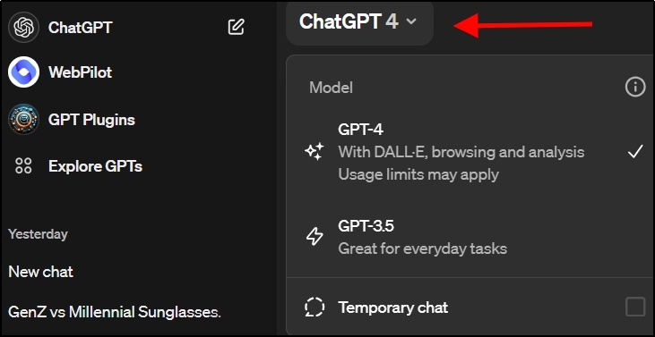 switching to chatgpt-4