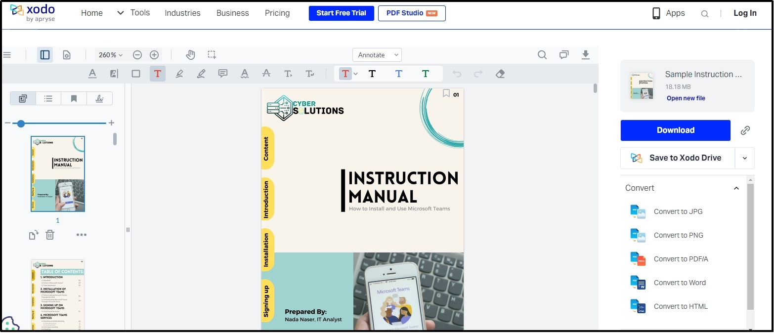 xodo pdf preview online viewer