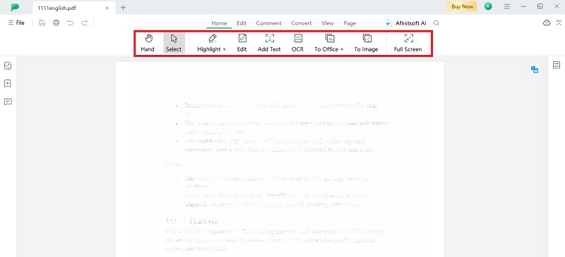 afirstsoft pdf control panel