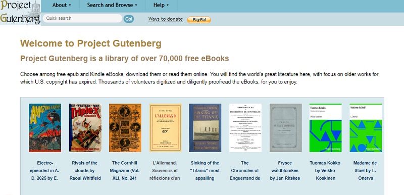 project gutenberg library