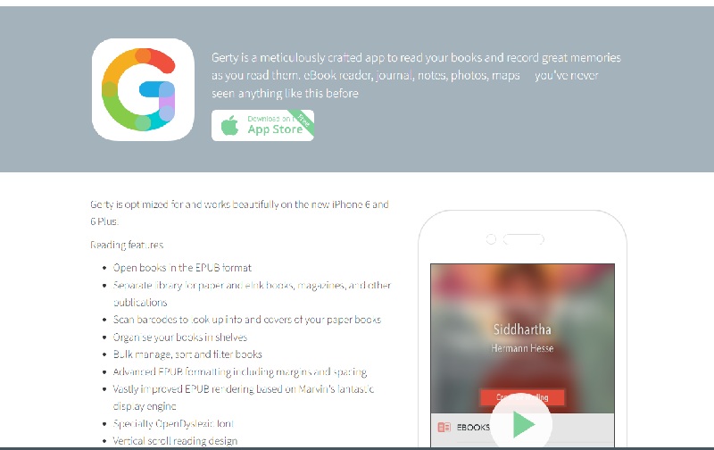 Gerty Ebook Reader App