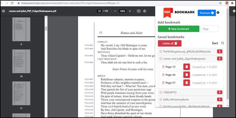 new bookmark option in chrome extension