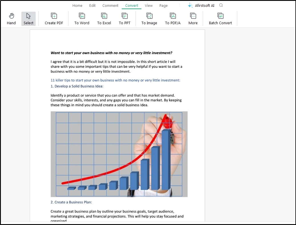 convert option in afirstsoft pdf