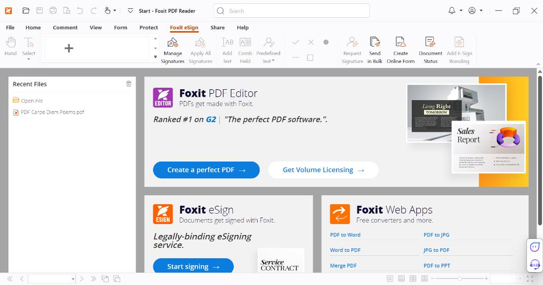 click and open a file in foxit pdf reader