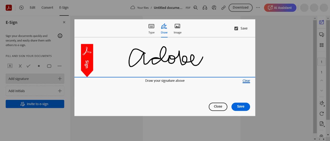 adobe reader make a signature