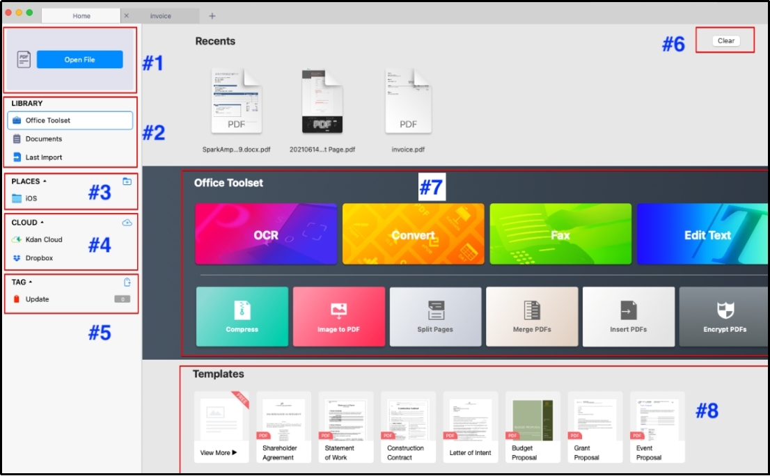 kdan pdf reader interface