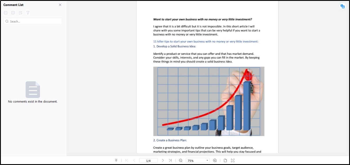 comments section in afirstsoft pdf