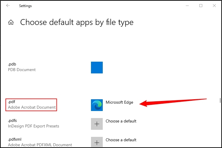 how to set default pdf reader windows