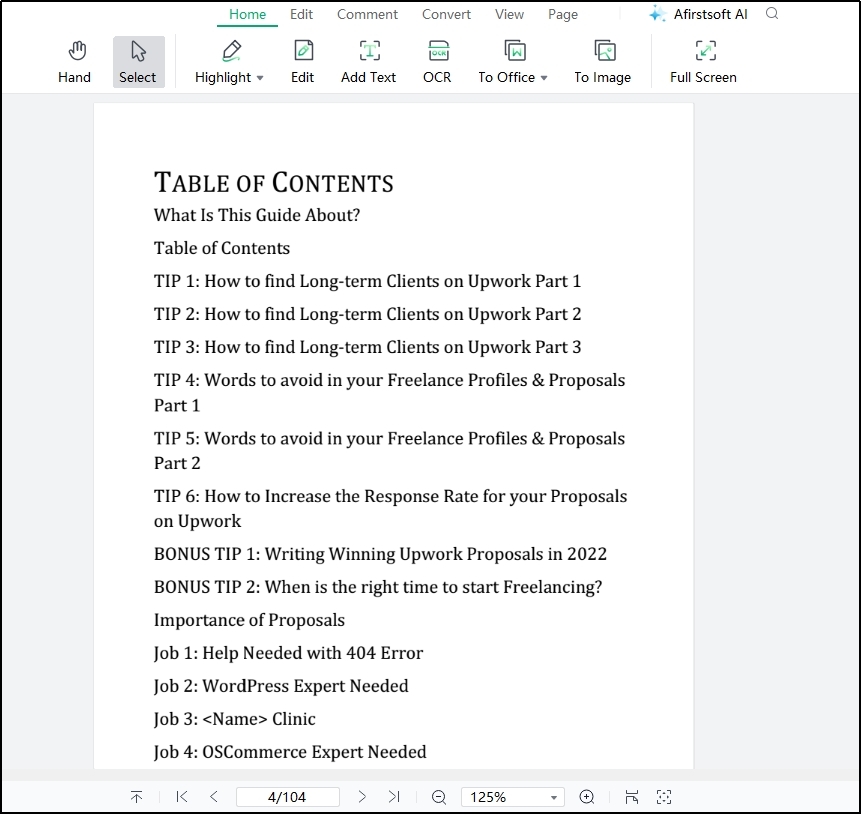 table of contents in pdf file