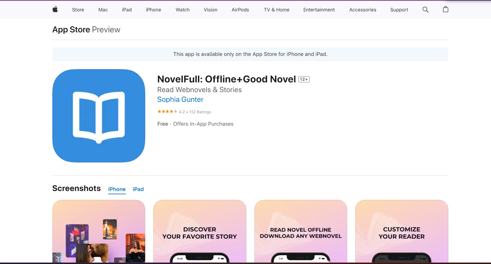 novelfull user interface