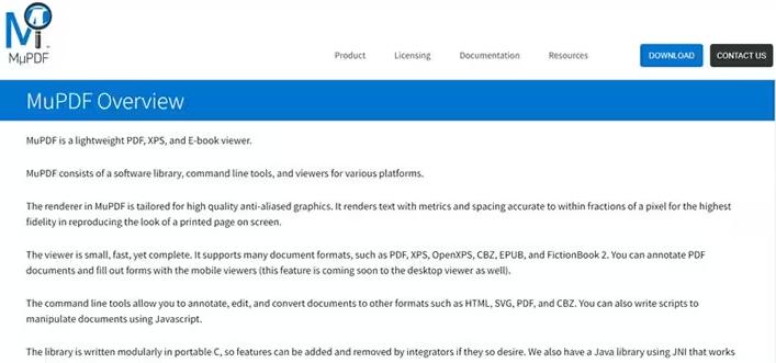 mupdf overview page