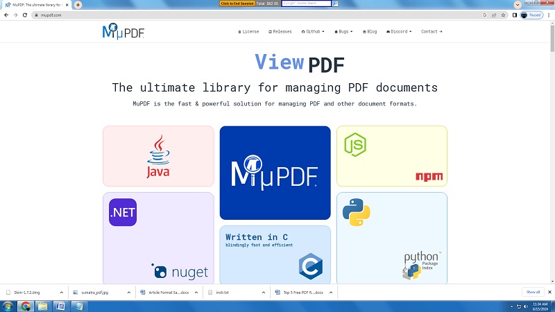 MuPDF Free PDF Reader Interface