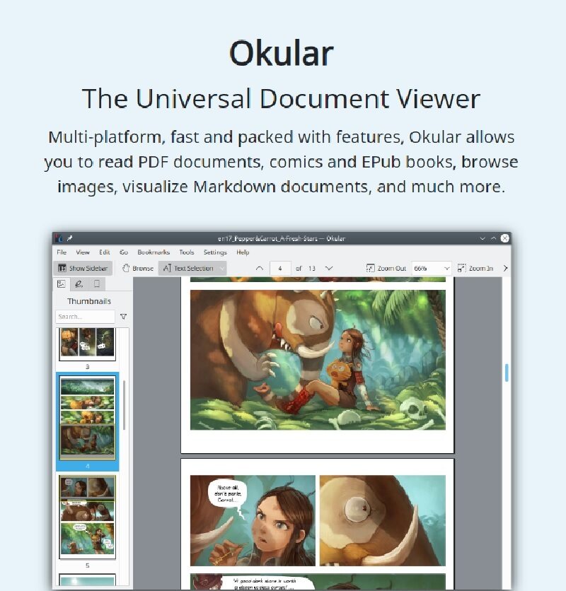 okular best pdf reader for linux