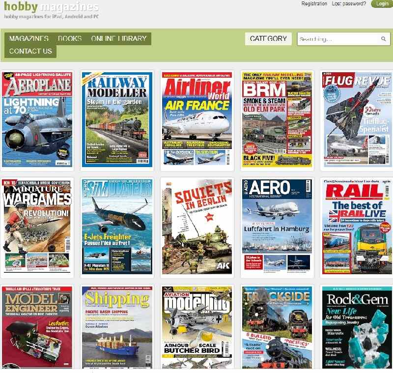 hobby magazines user interface