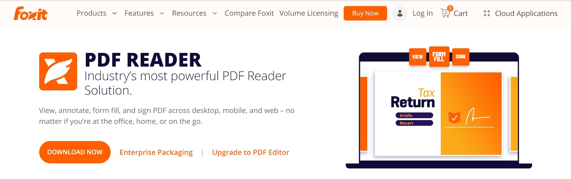 foxit pdf reader interface