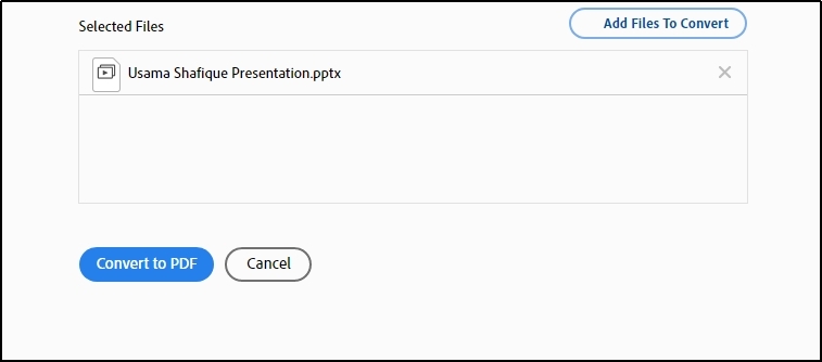 convert to pdf slideshow button